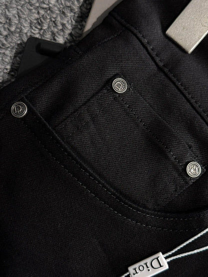 Men's Slim Black Straight Jeans