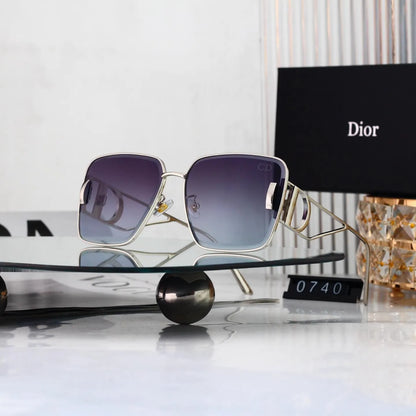Thin Metal CD Accent Oversized Square sunglasses