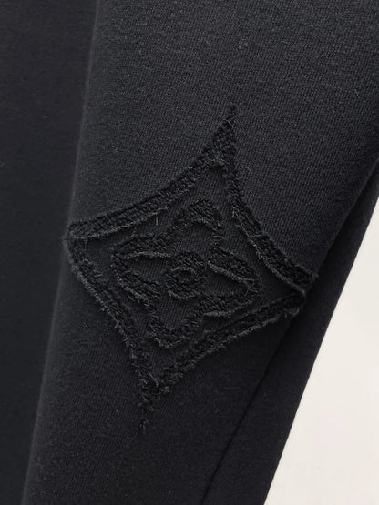 All‑Over Raised Embroidery Relaxed Pants
