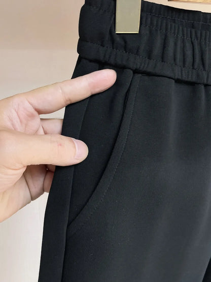 Plaid Drawstring Knight Embroidered Jogger Pants
