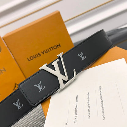 Letter-Embossed Calfskin Leather Belt