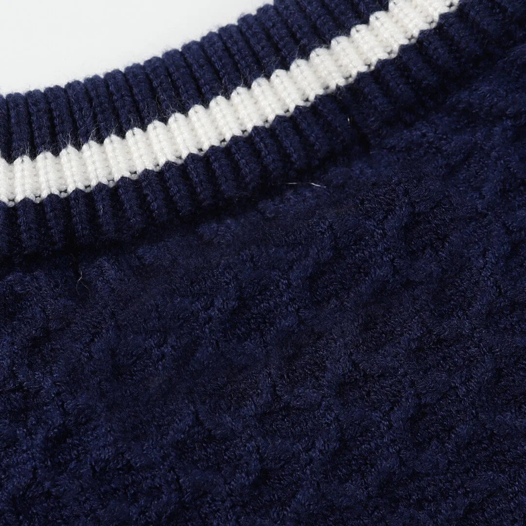 Cable‑Knit Stripe Sweater
