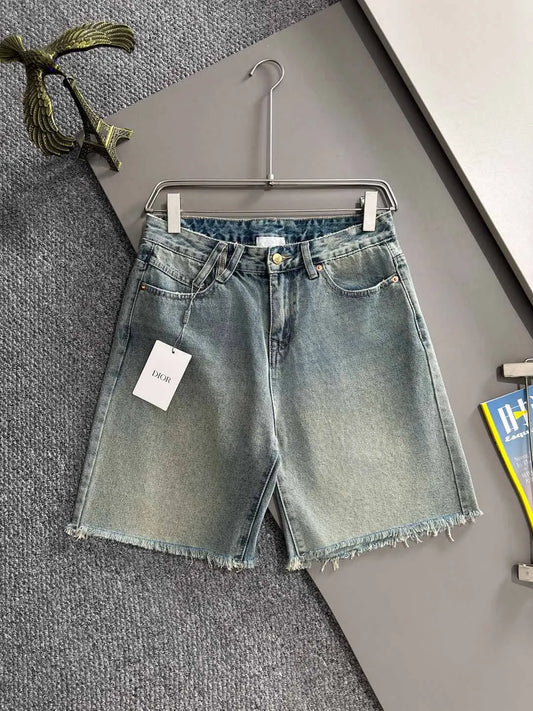 Frayed Hem Vintage Denim Shorts