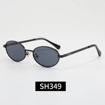 Slim Metal Oval Vintage Sunglasses