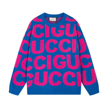 Letter Print Jacquard Sweater