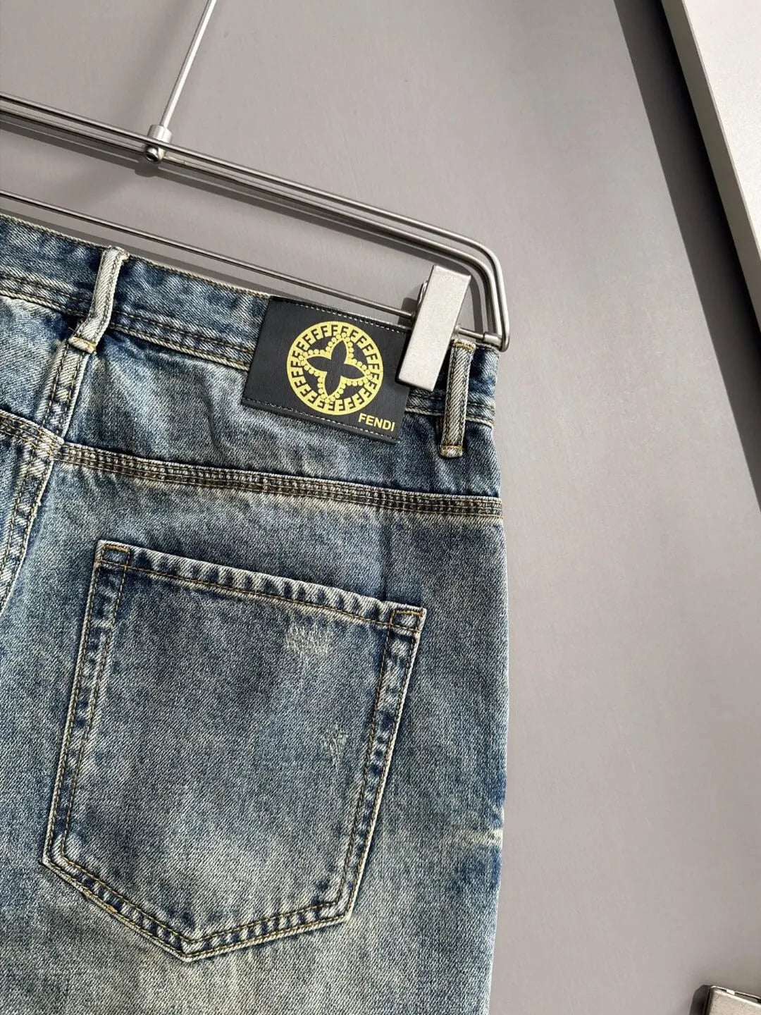 Ethnic Patchwork Decor Denim Shorts