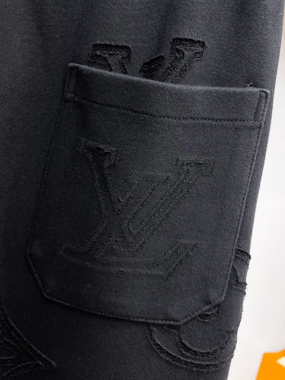 All‑Over Raised Embroidery Relaxed Pants