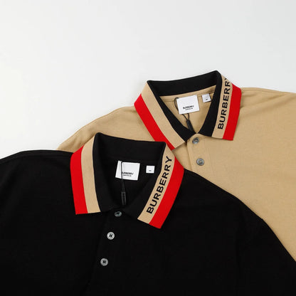 Striped Letter Polo Shirt