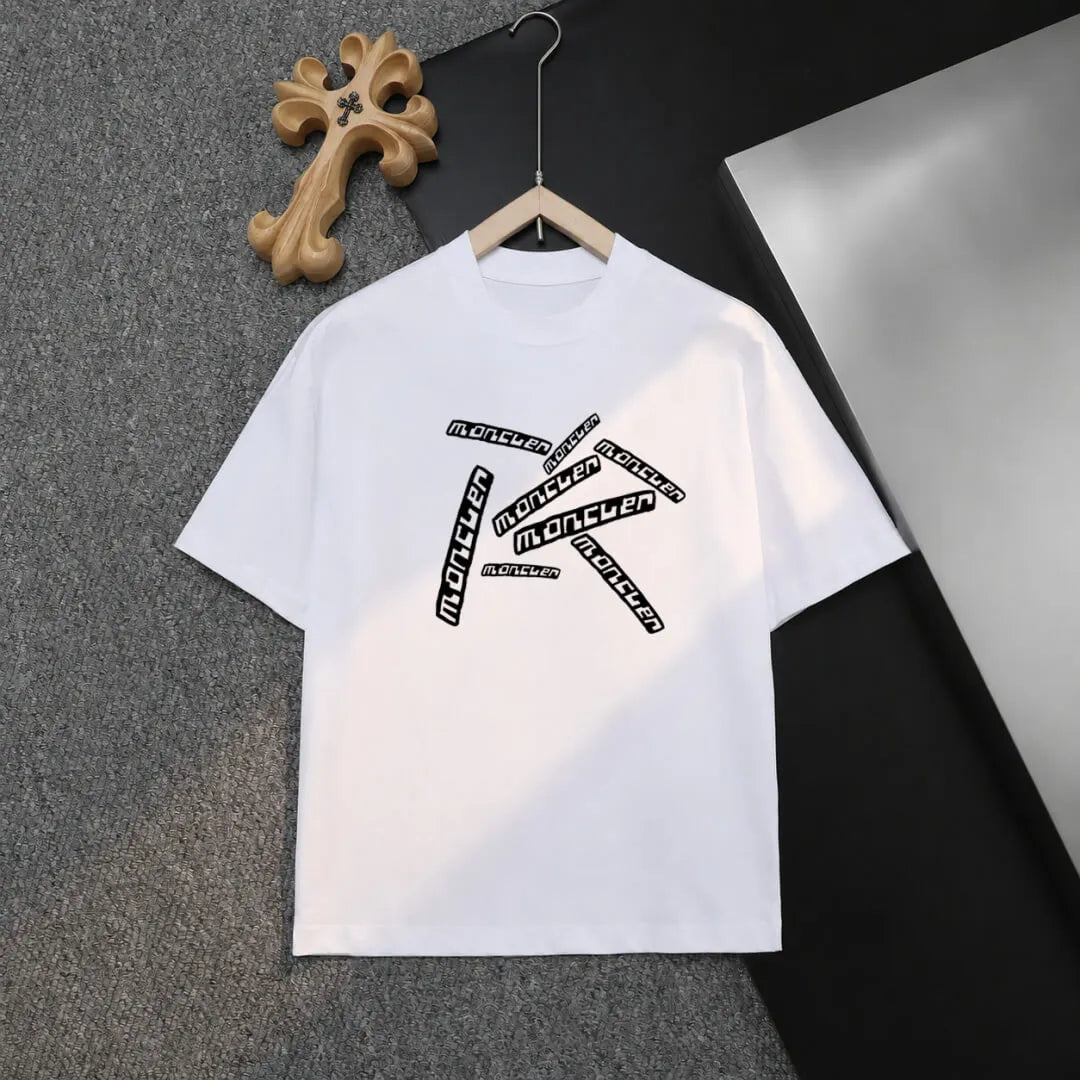 Radial Staggered Crew Neck T‑shirt