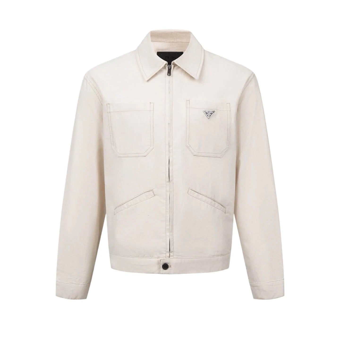 Double‑Pocket Cotton‑Linen Zip‑Up Jacket