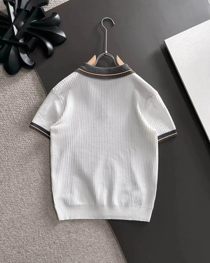 Striped Collared Polo Shirt