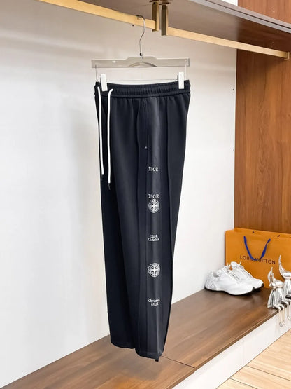 Side Repeating Print Loose‑Fit Pants