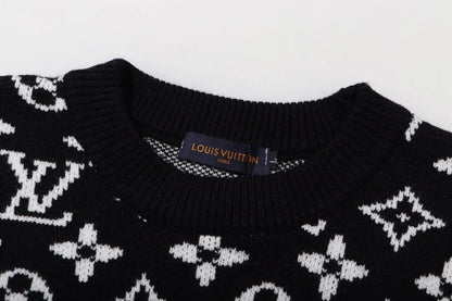 Partial Monogram Knit Sweater