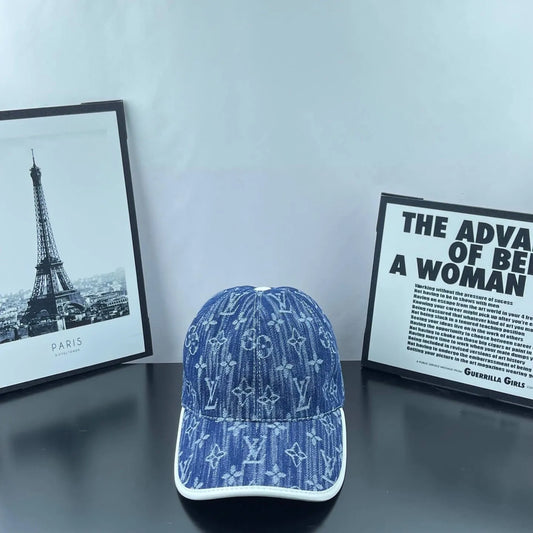 Color-Block Brim Denim Dome Cap