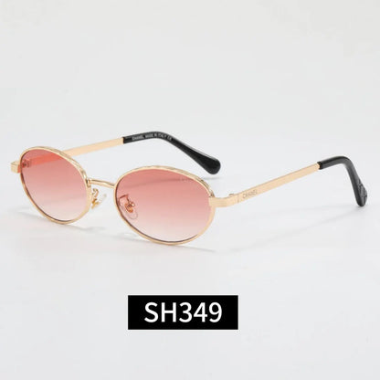 Slim Metal Oval Vintage Sunglasses