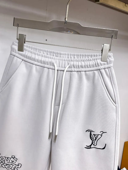 Graffiti Letter Embroidered Casual Shorts