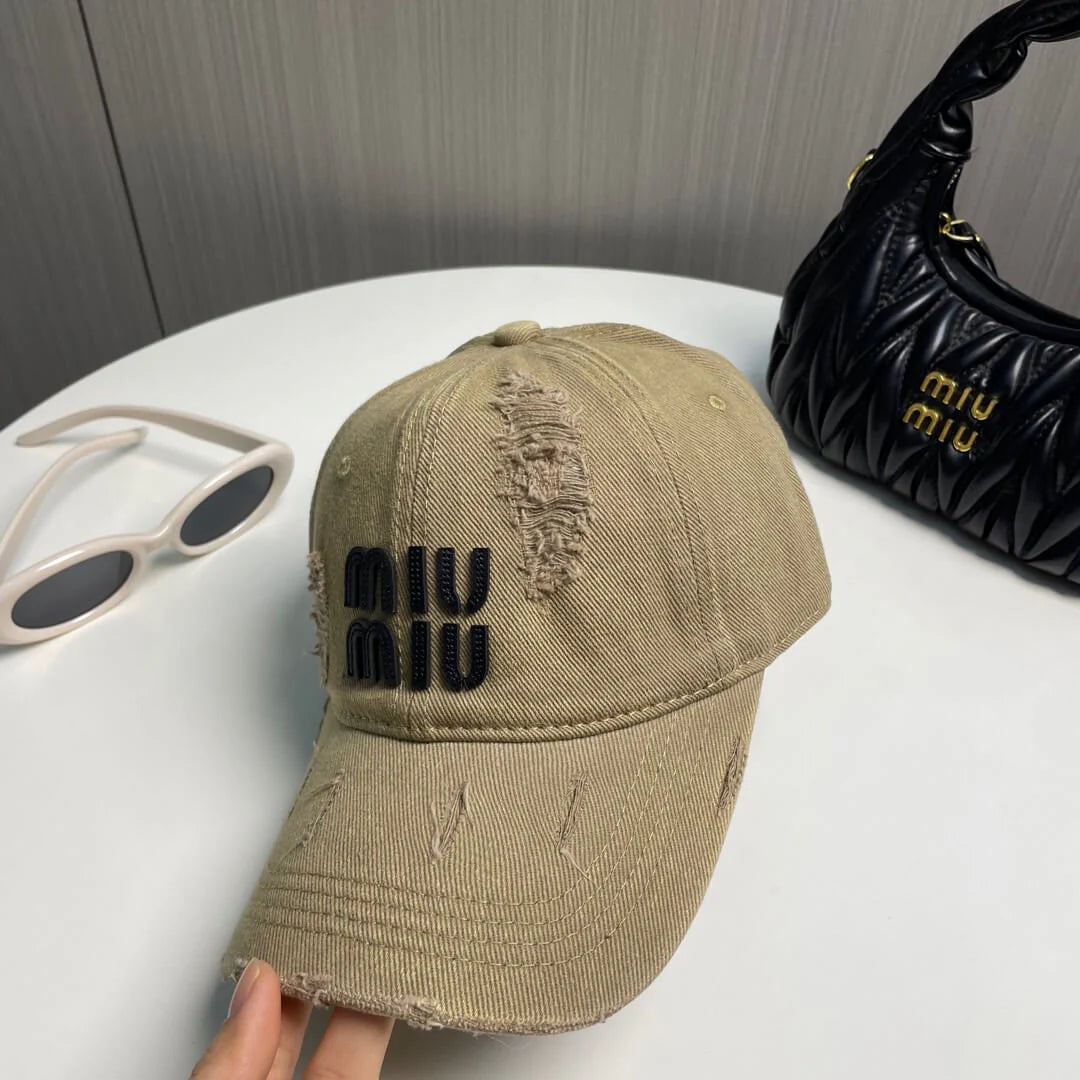 Casual Hole Design Letter Baseball Cap
