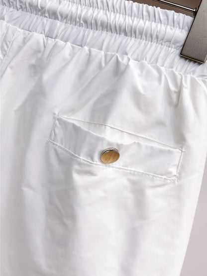 Contrast   Embroidered Casual Shorts