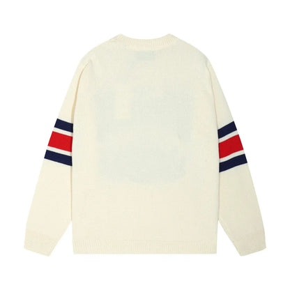 Stripe Sleeve Crew Sweater