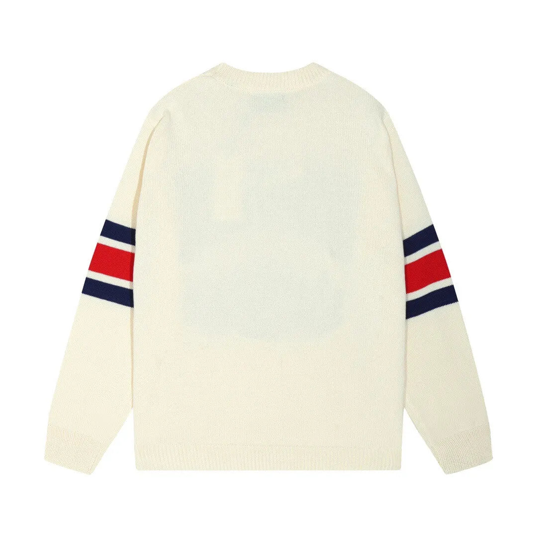 Stripe Sleeve Crew Sweater
