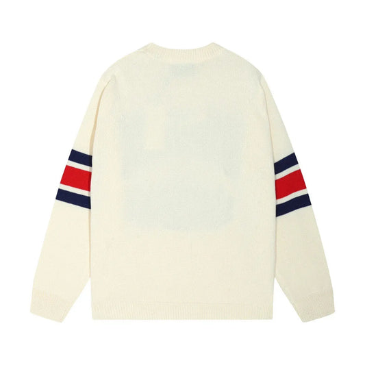 Stripe Sleeve Crew Sweater