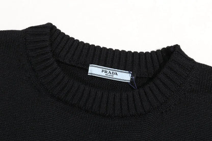 Chest Black Crewneck Sweater