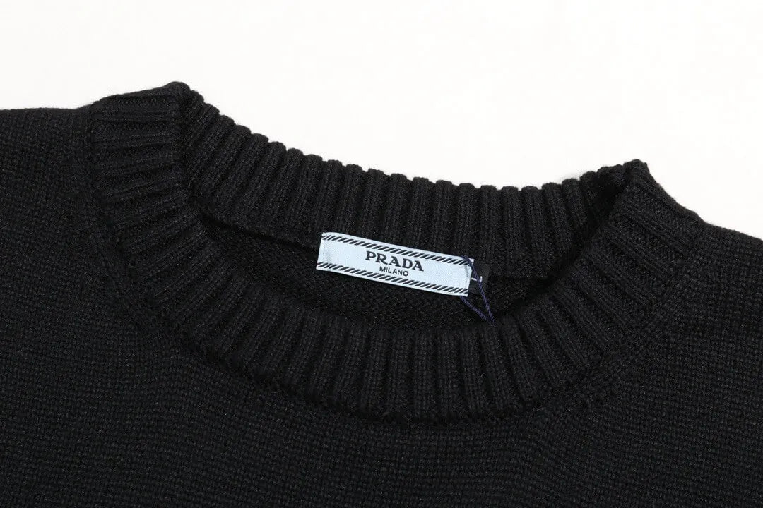 Chest Black Crewneck Sweater