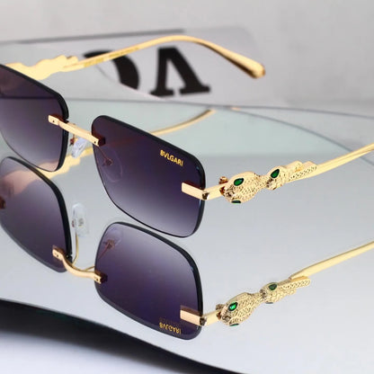 Snake Temple Rimless Square Sunglasses