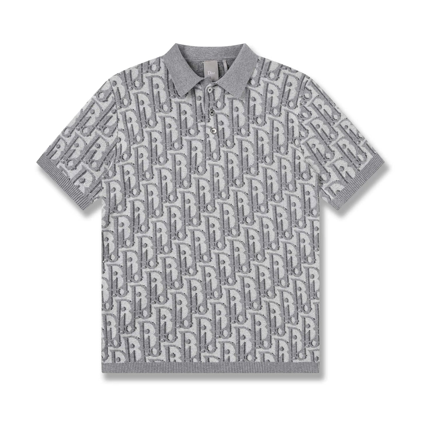 All‑Over Jacquard Knit Polo Shirt