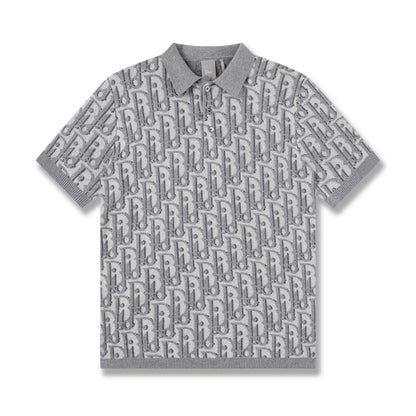 All‑Over Jacquard Knit Polo Shirt