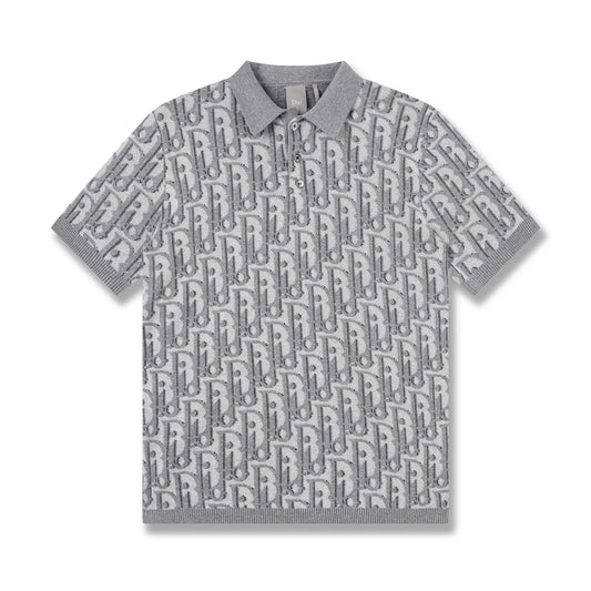 All‑Over Jacquard Knit Polo Shirt