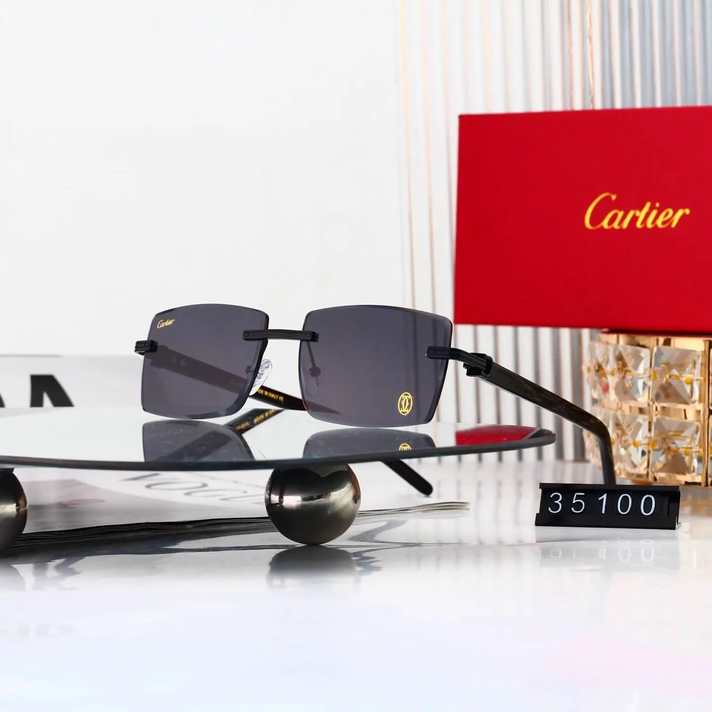 Rimless Business Square Sunglasses