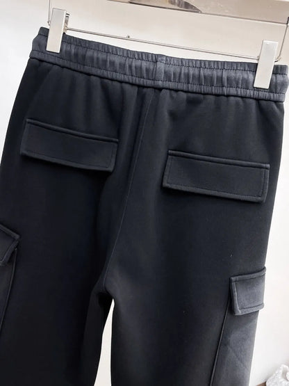 Patch‑Embroidered Cargo‑Style Pants