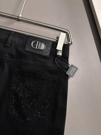 Men's Slim Black Straight Jeans