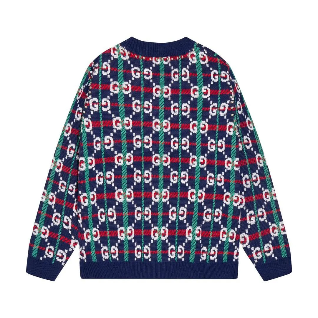 Multicolor Stripe Monogram Knit Sweater Cardigan