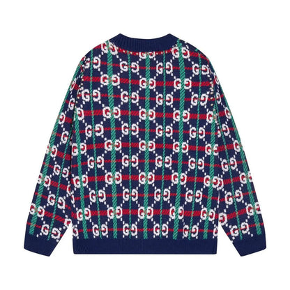 Multicolor Stripe Monogram Knit Sweater Cardigan