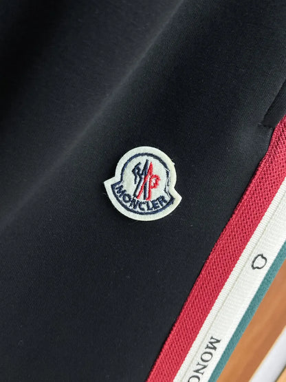 Color‑Block Side Tape Badge Straight Pants