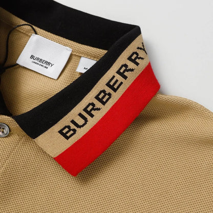 Striped Letter Polo Shirt