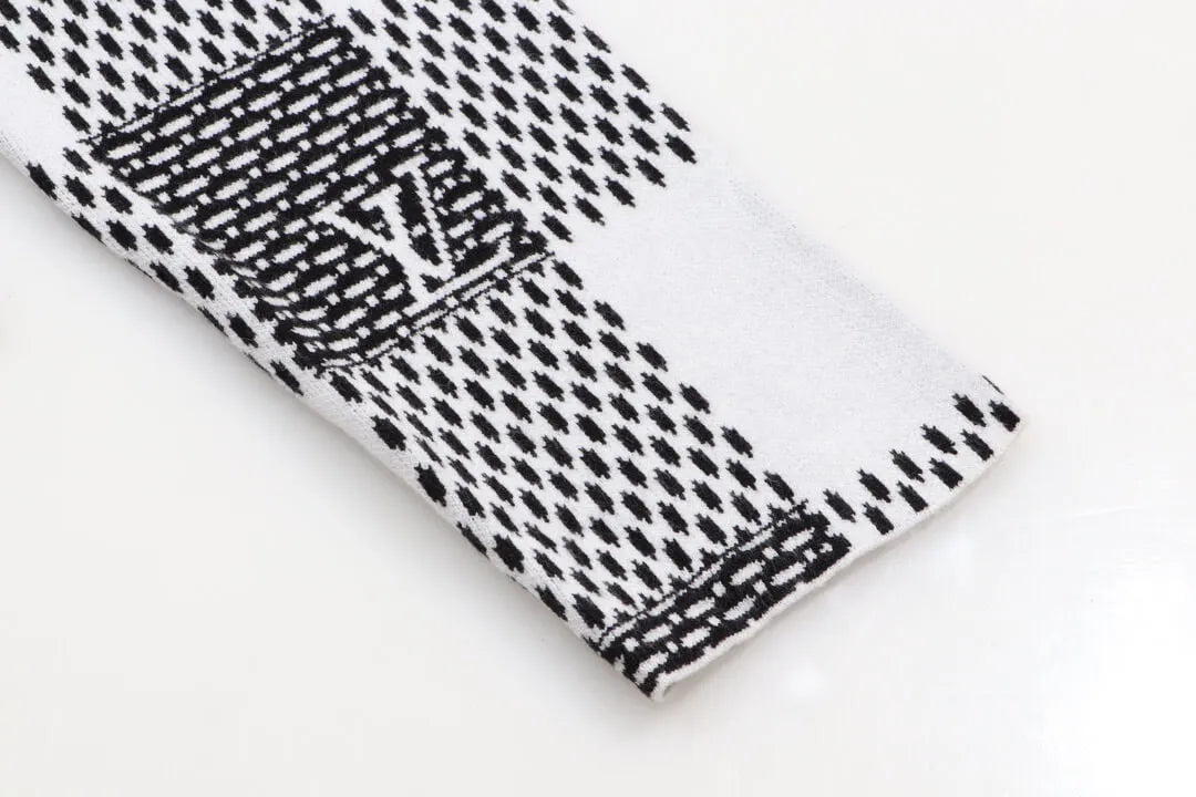 Checkered Monogram Knit Sweater