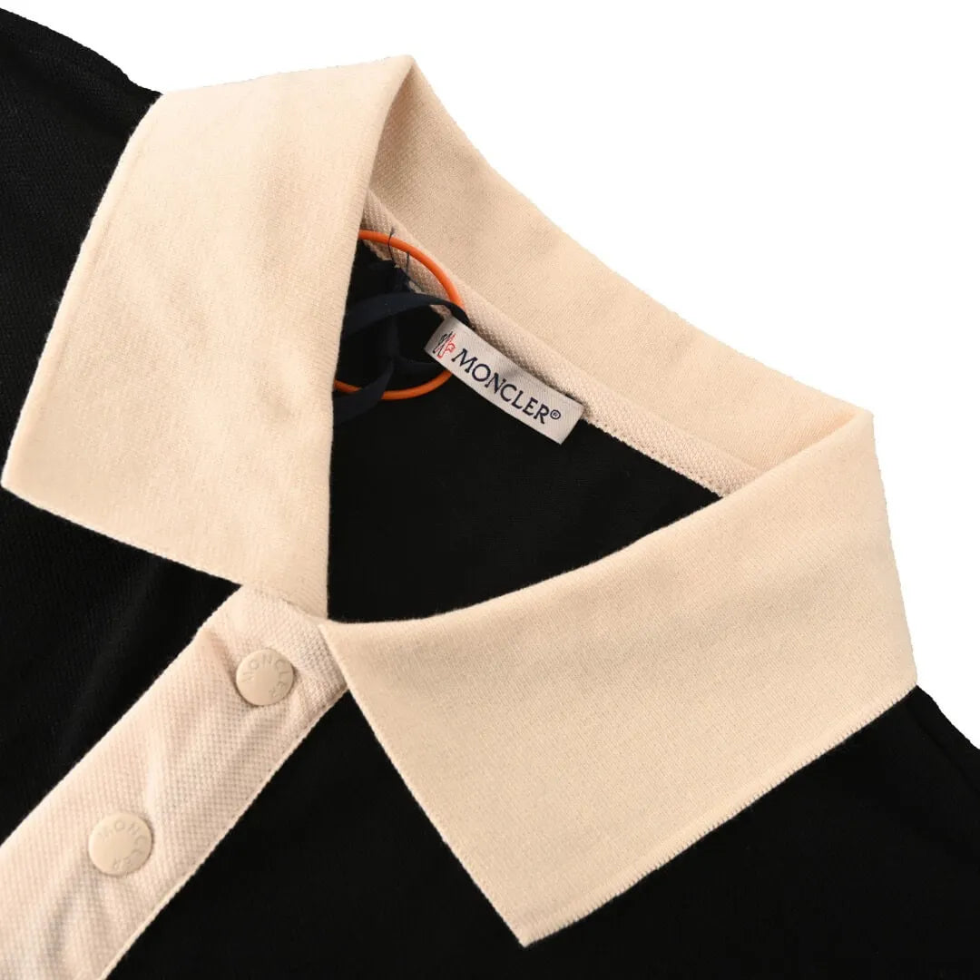 Embroidered Contrast Snap T-shirt