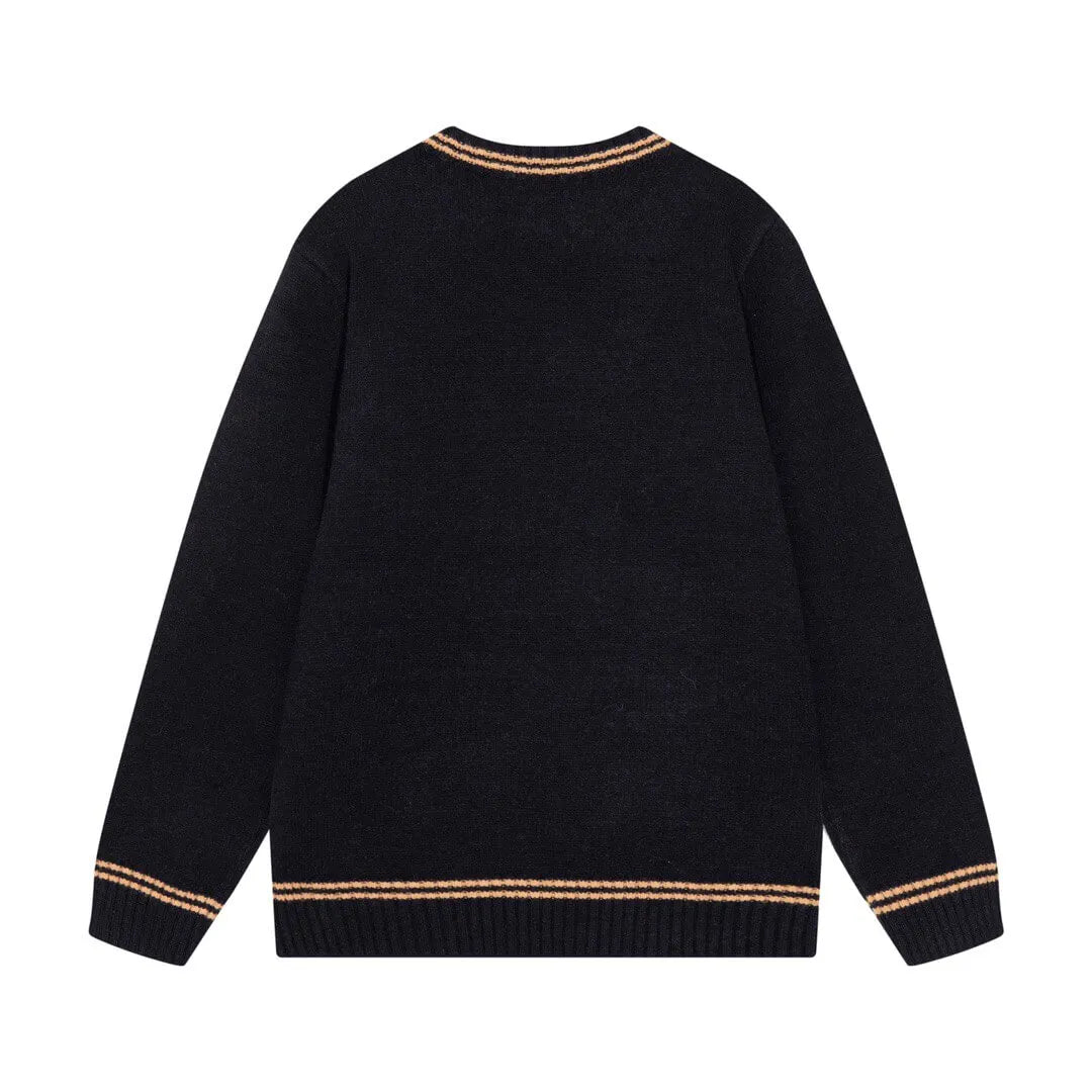 Crest Striped Trim Sweater