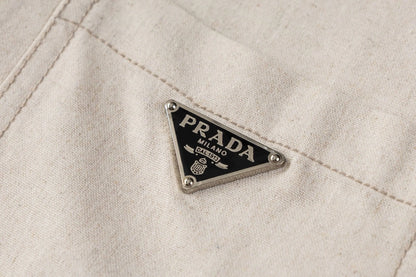 Double‑Pocket Cotton‑Linen Zip‑Up Jacket
