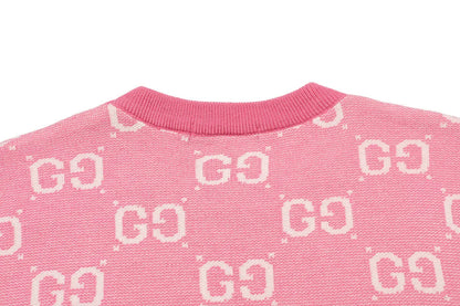 Jacquard Crew Neck Knit Sweater