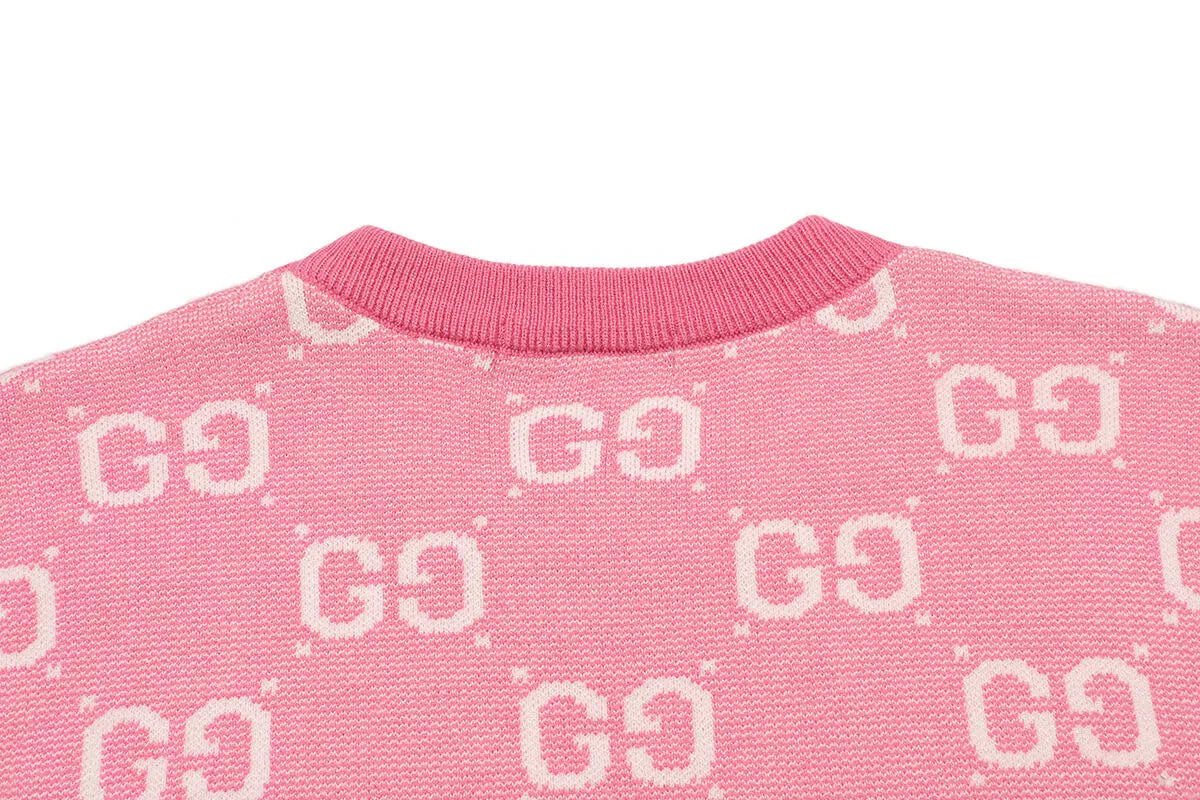 Jacquard Crew Neck Knit Sweater