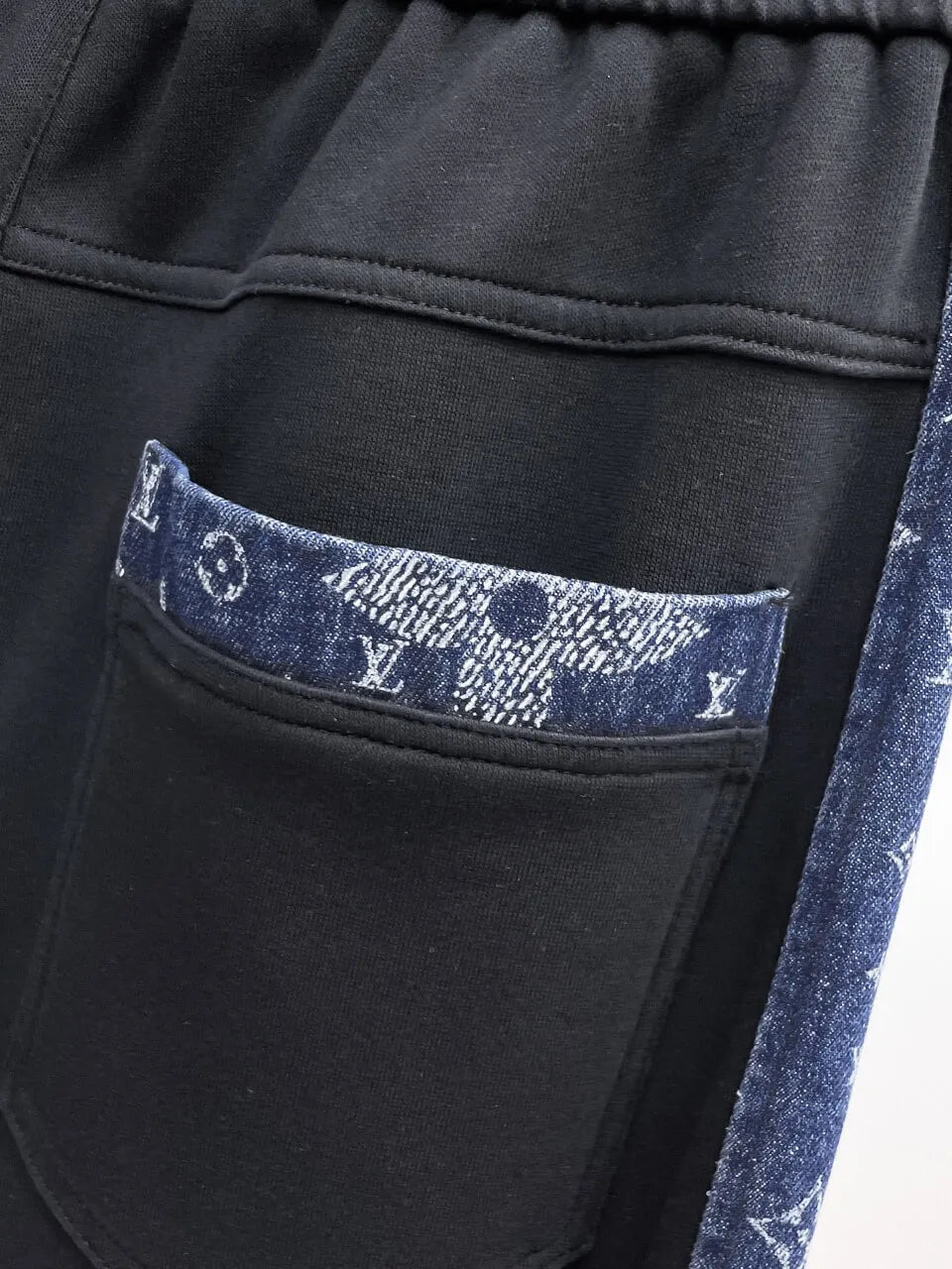 Denim Monogram Side Panel Spliced sweatpants