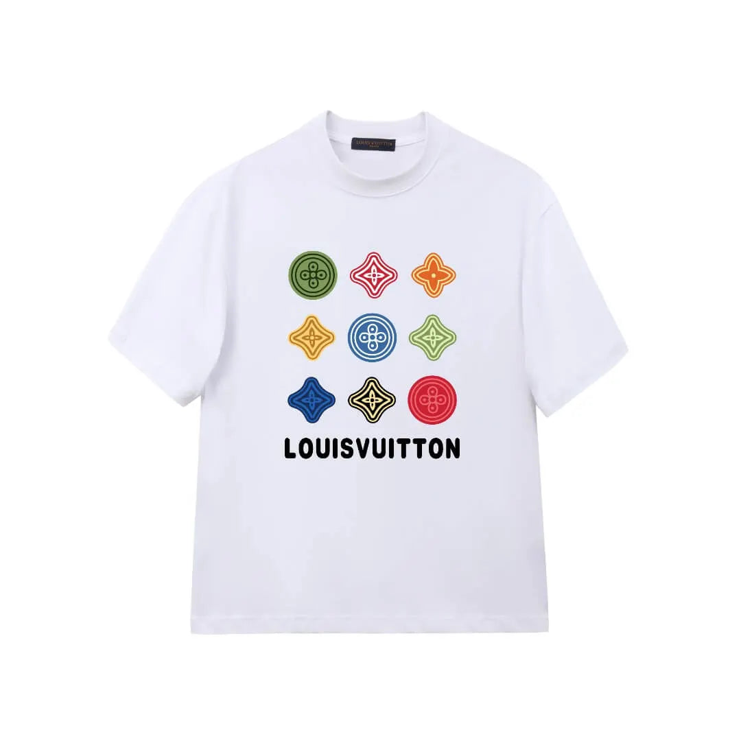 9-Grid Colorful Clover Badge T-Shirt