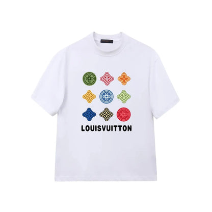 9-Grid Colorful Clover Badge T-Shirt