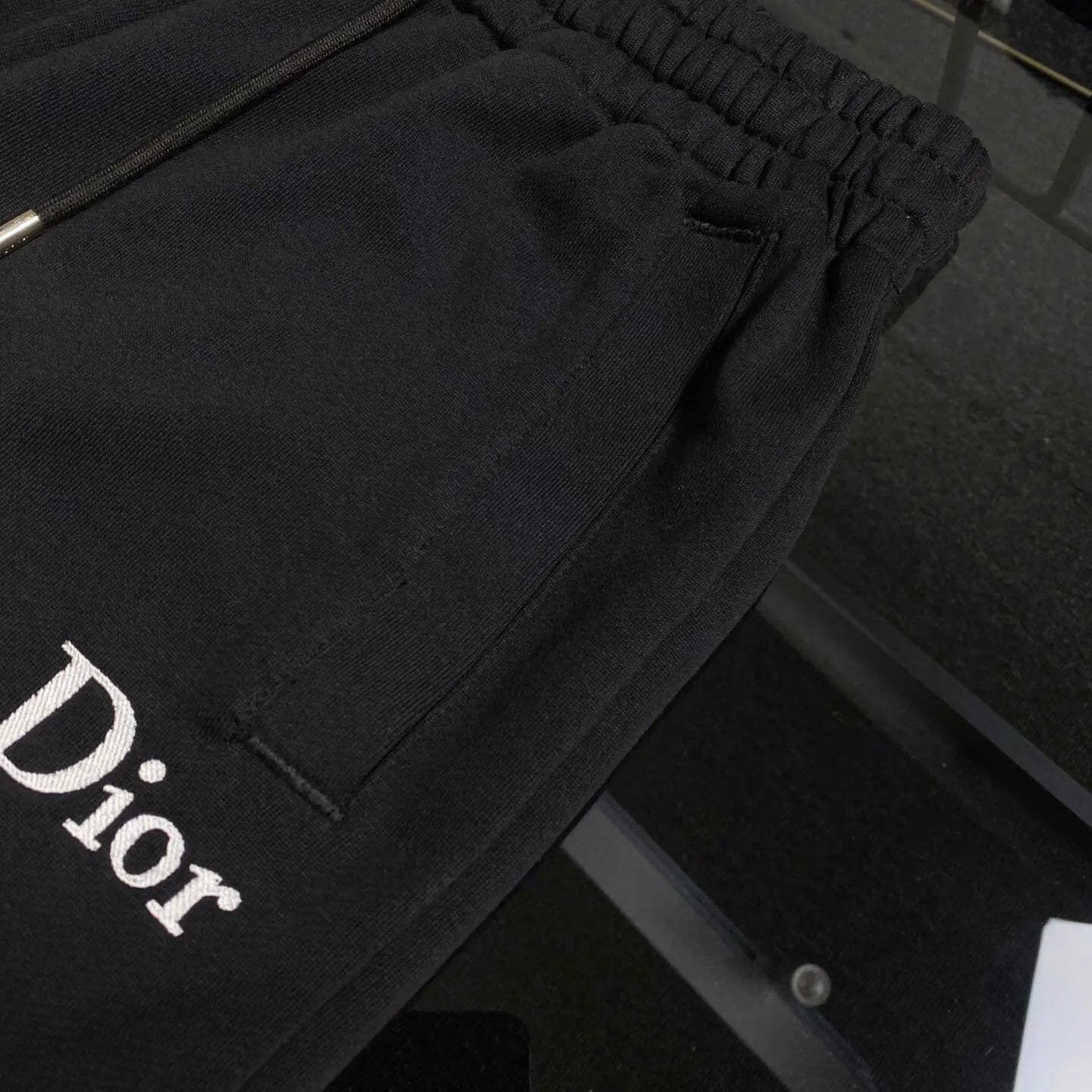 Letter Embroidery Straight Sweat Pants