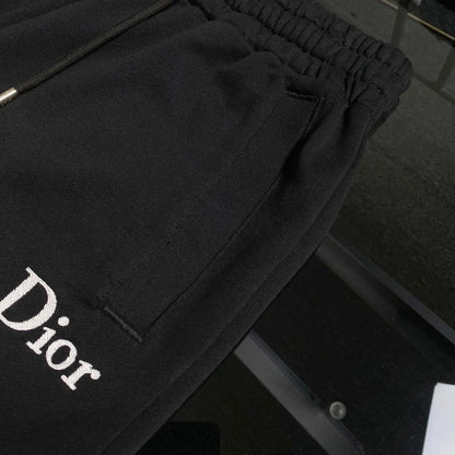 Letter Embroidery Straight Sweat Pants
