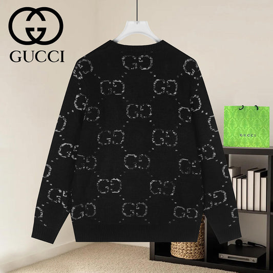 Vintage Jacquard Crew Neck Knit Sweater